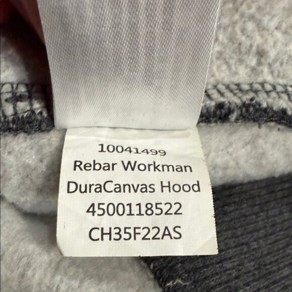 Ariat Men’s Rebar Workman DuraCanvas Hoodie In Charcoal Heather Size Large - Picture 7 of 8